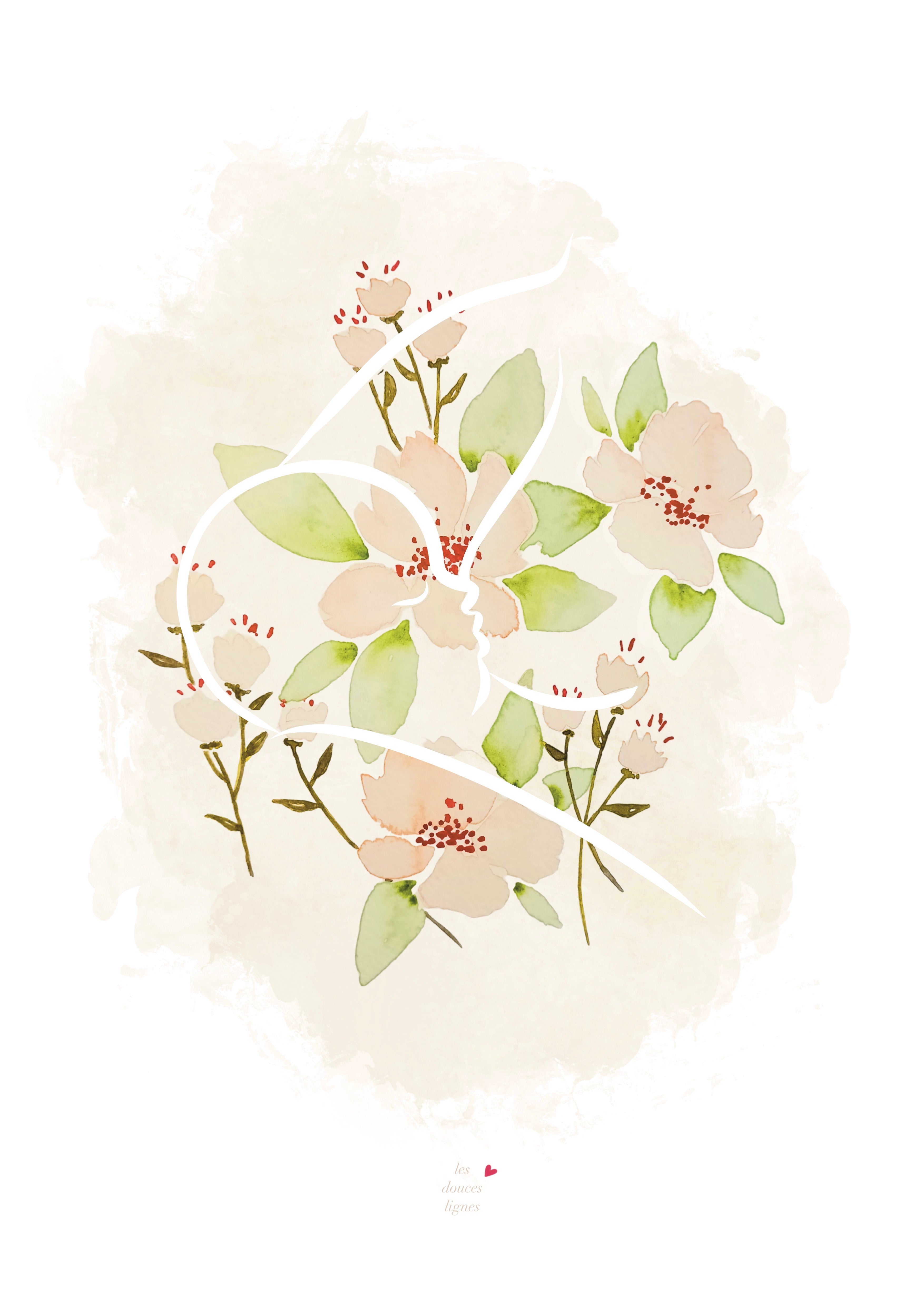 Affiche fleurie - allaitement