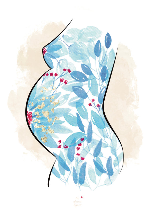 Affiche Maman fleurie