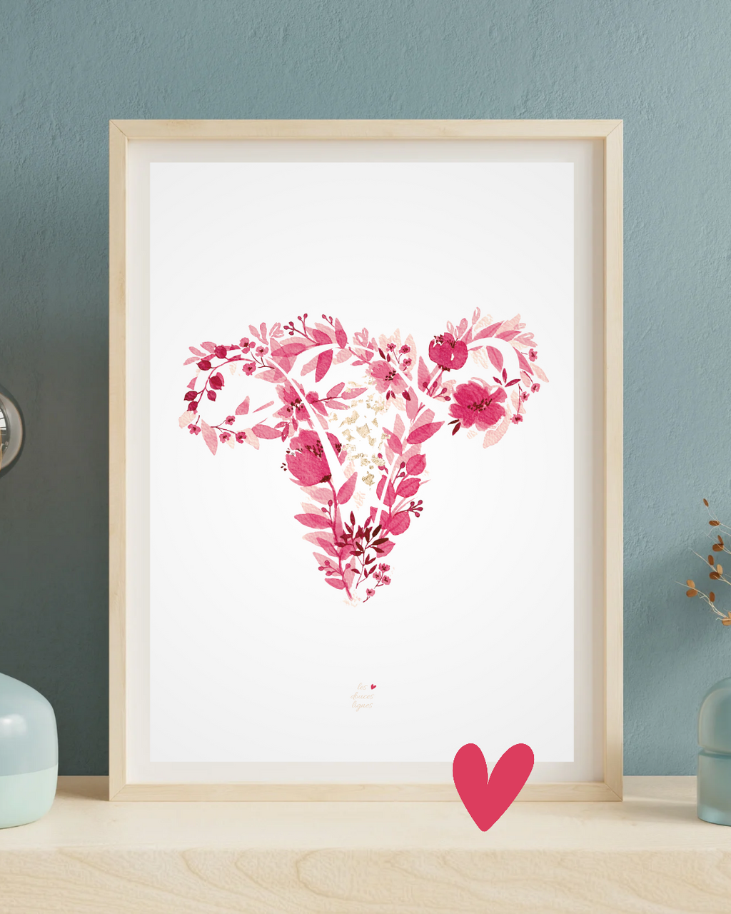 Affiche fleurie - utérus