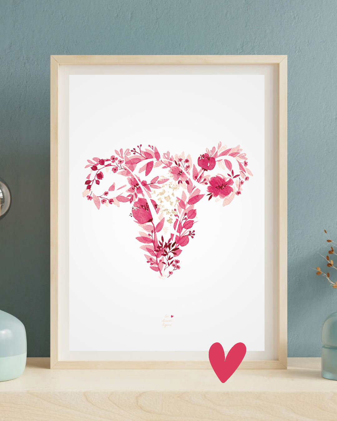 Affiche fleurie - utérus