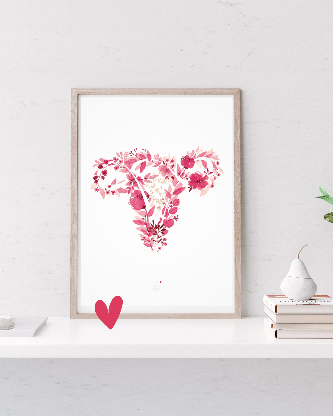 Affiche fleurie - utérus