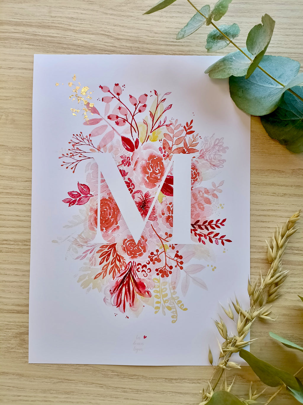 Affiche Lettre fleurie