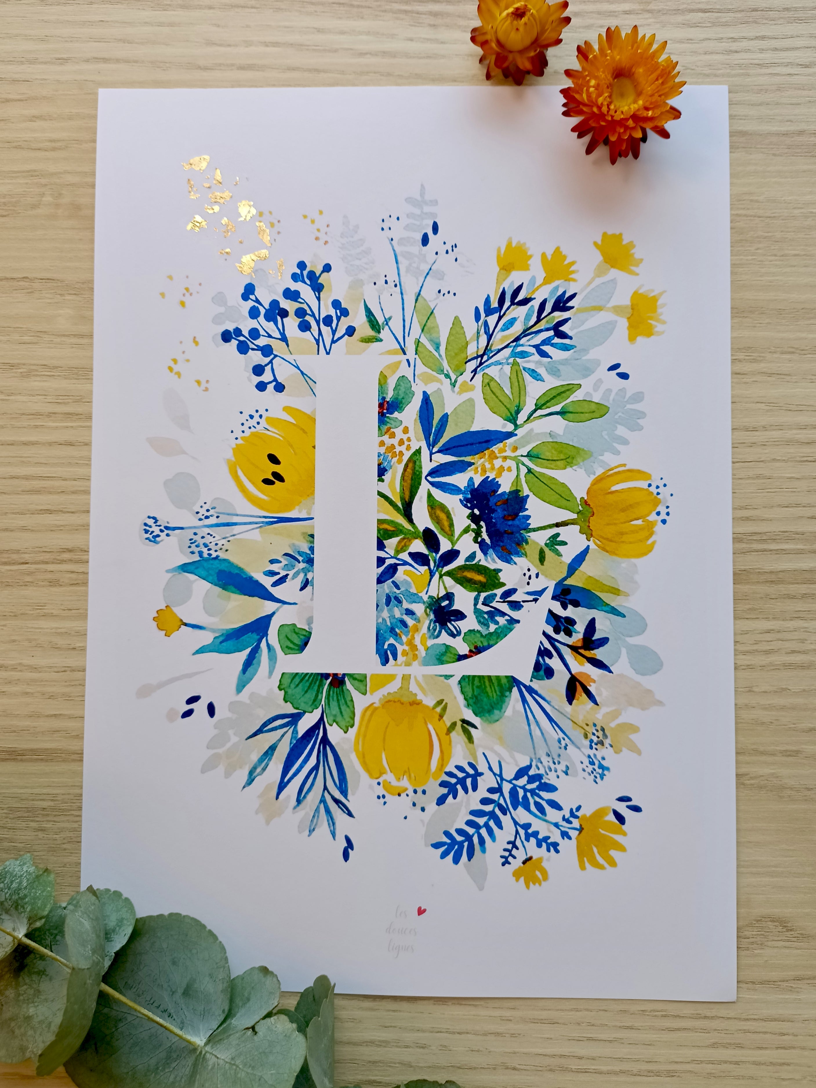 Affiche Lettre fleurie