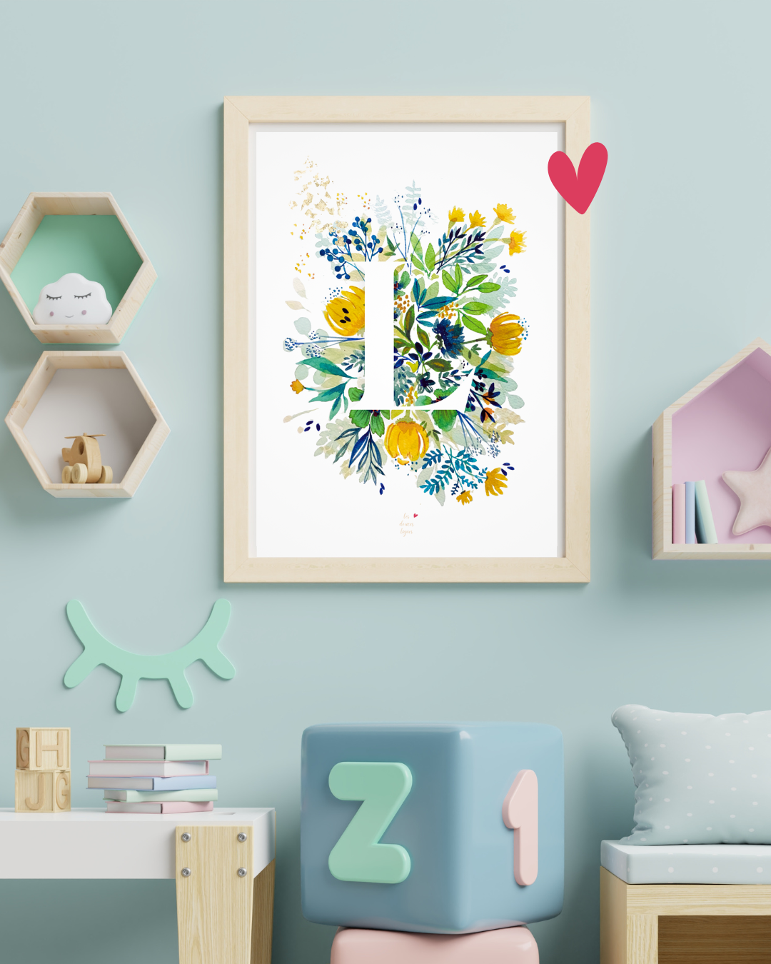 Affiche Lettre fleurie