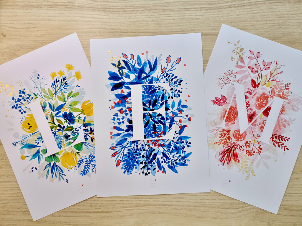 Affiche Lettre fleurie