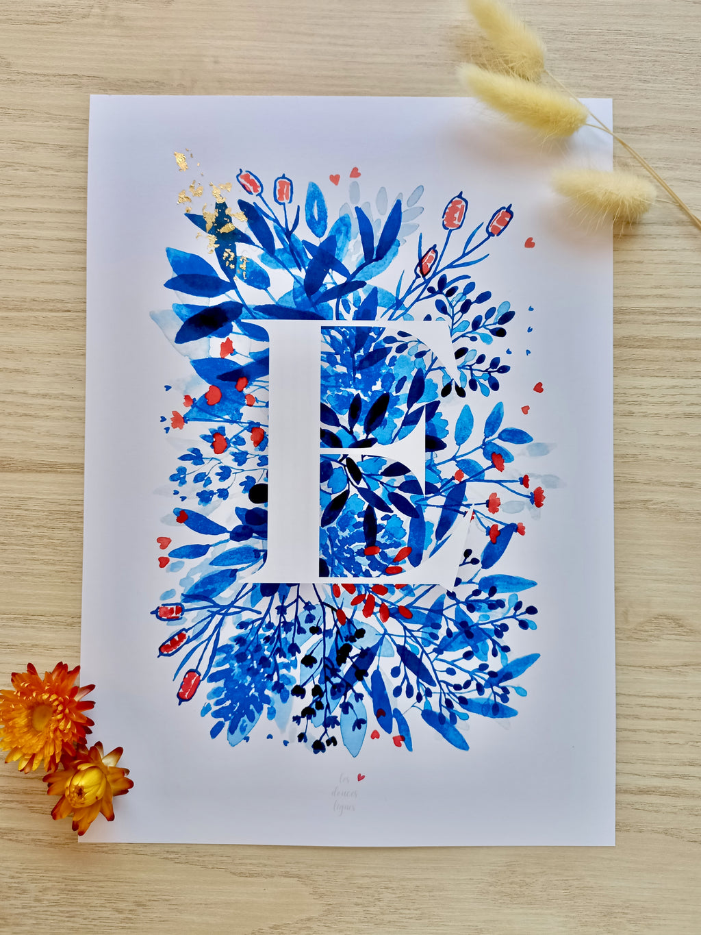 Affiche Lettre fleurie