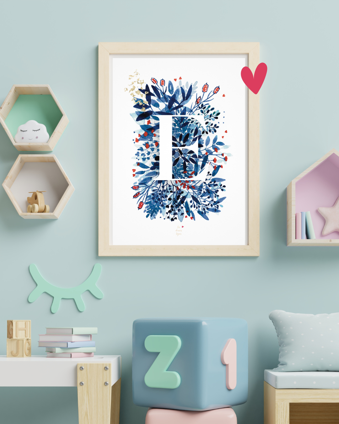 Affiche Lettre fleurie