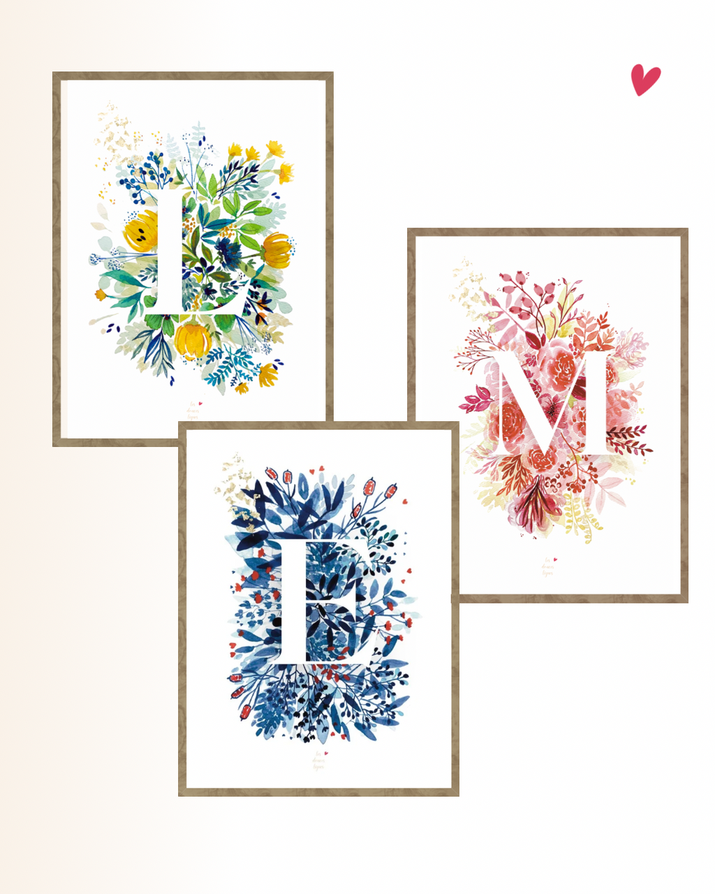 Affiche Lettre fleurie