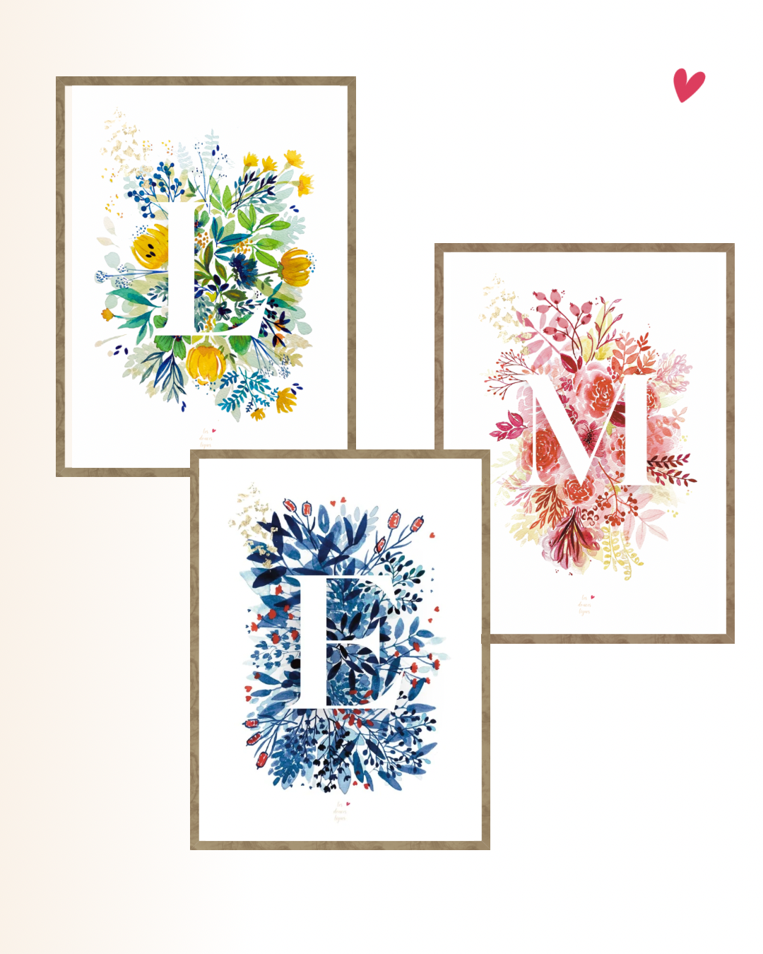 Affiche Lettre fleurie